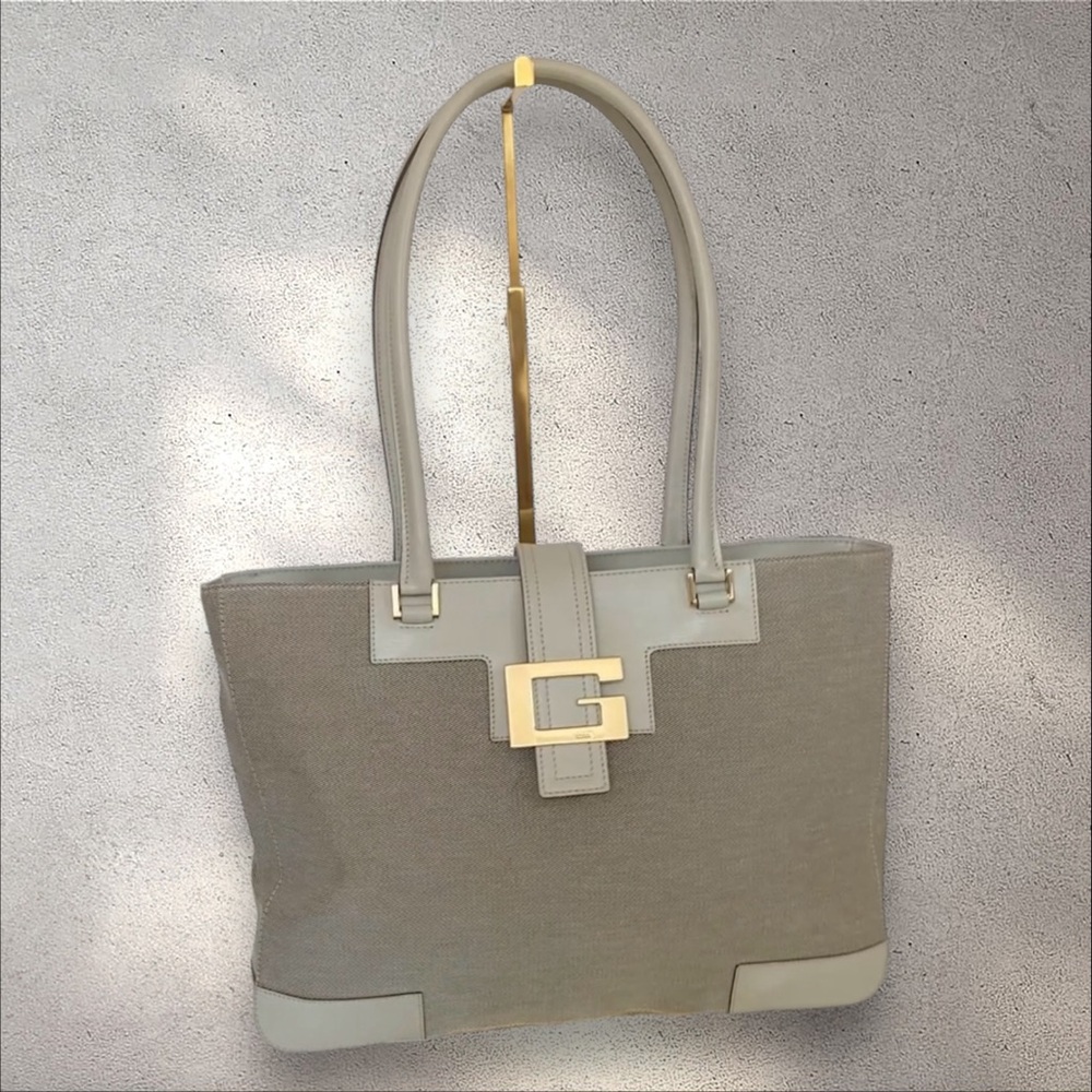 Gucci Square G Tote Bag Tom Ford Era Double Handle G Logo Canvas EUC